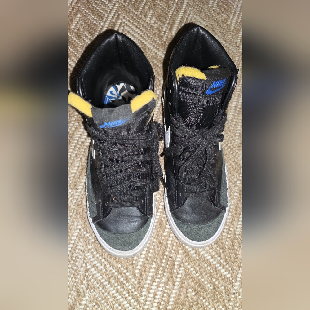 Nike Black and Yellow High-Top Sneakers